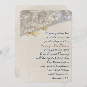 Invitation Renouvellement du Mariage Vow Seashore