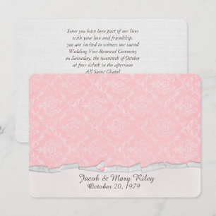 Invitation renouvellement du voeu damask rose