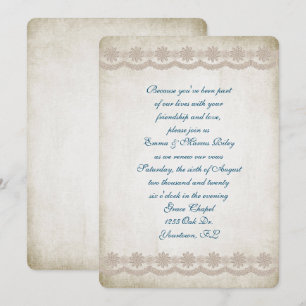 Invitation renouvellement du voeu de la dentelle mariage