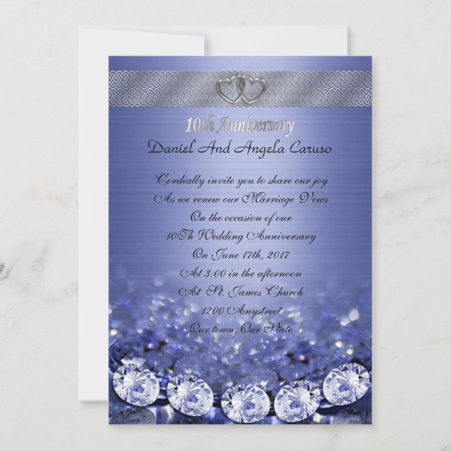 Invitation Renouvellement du voeu du 10e anniversaire Invitat (Devant)
