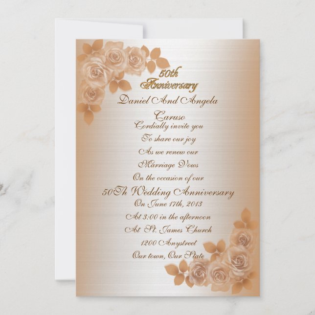 Invitation Renouvellement du voeu du 50e anniversaire Invitat (Devant)