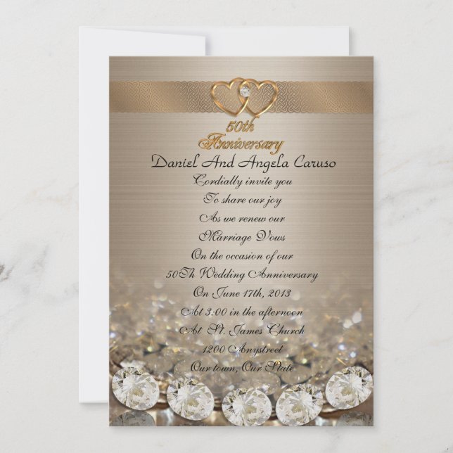 Invitation Renouvellement du voeu du 50e anniversaire Invitat (Devant)