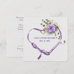 Invitation Renouvellement du voeu mariage - coeur de ruban vi