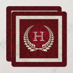 Invitation Renouvellement du voeu mariage de damas rouges et