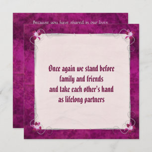 Invitation Renouvellement du voeu mariage "Nous le faisons"