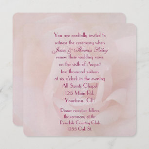 Invitation Renouvellement du Vow Mariage rose