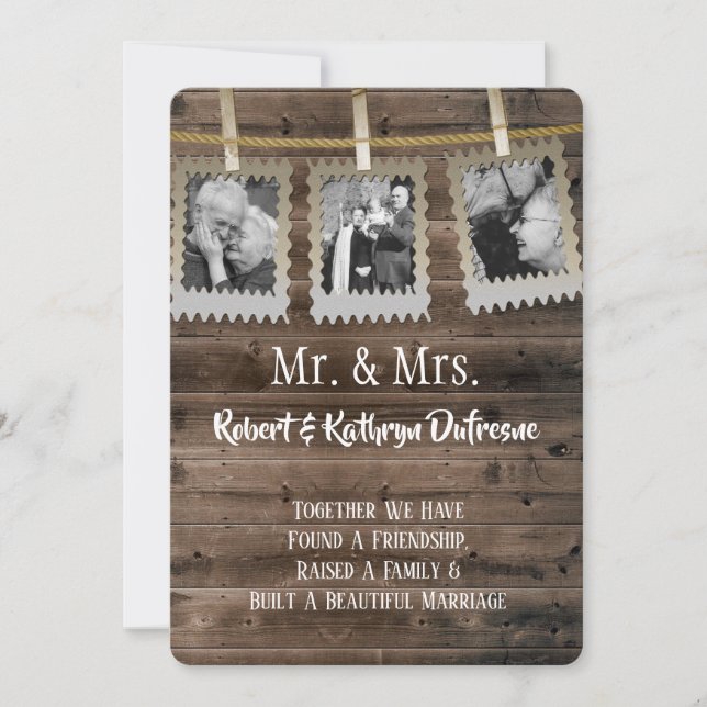 Invitation Renouvellement du Vow romantique avec photos (Devant)