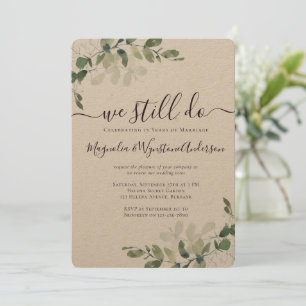 Invitation Renouvellement Rustique de l'Eucalyptus Vow Kraft