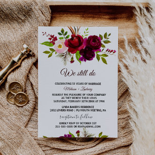 Invitation Renouvellement simple du Vow Floral de Bourgogne