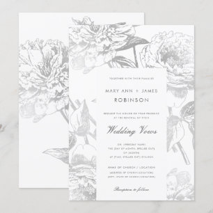 Invitation Renouvellement Vow mariage Moderne Simple Floral A
