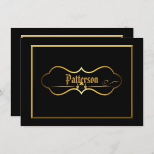 Invitation Renouvellement Vow Mariage noir et or