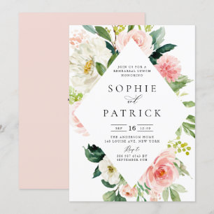 Invitation Repas de charmante préparation du cadre floral de