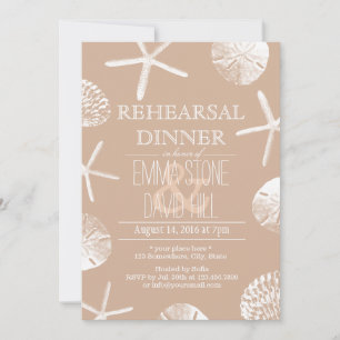 Invitation Repas de Mariage de Plage Neutral Seashells