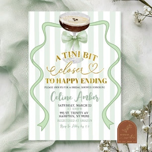 Invitation Repas de mariage Martini rayures Coquette Vert Sau