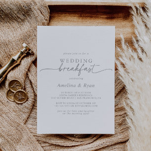 Invitation Repas de Mariage Minimaliste Simple Gris Atténué