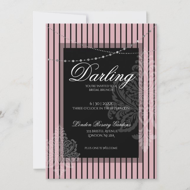 Invitation Repas de midi de douche de mariée avec la mariée (Devant)