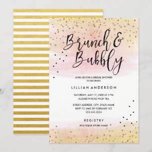Invitation Repas de midi et champagne pétillant Baby Shower d