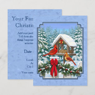 Invitation Repas de Noël des cardinaux bleu
