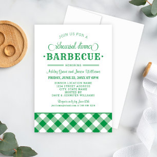 Invitation Repas de répétition de mariage BBQ vert Barbecue