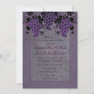 Invitation Repas de répétition de mariage vintage Raisins Vio