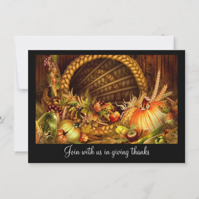 Invitation Repas de Thanksgiving Cornucopia (Devant)