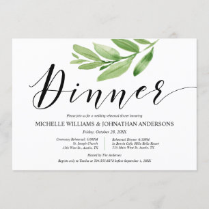 Invitation Repas et dîner Mariage rustique verdoyant