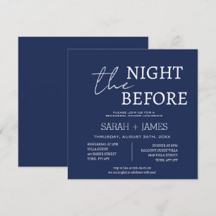 Invitation Repas minimaliste de la Marine Dîner Mariage Carré