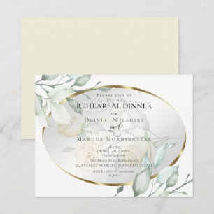 Invitation Répétition   Aquarelle Ivoire Jaune Blush Roses