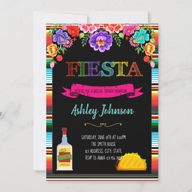 Invitation Répétition Bachelorette de tequila de sièste de (Devant)