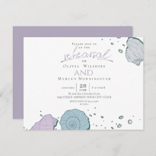 Invitation Répétition   Coquillages modernes Dusty Blue Lilac