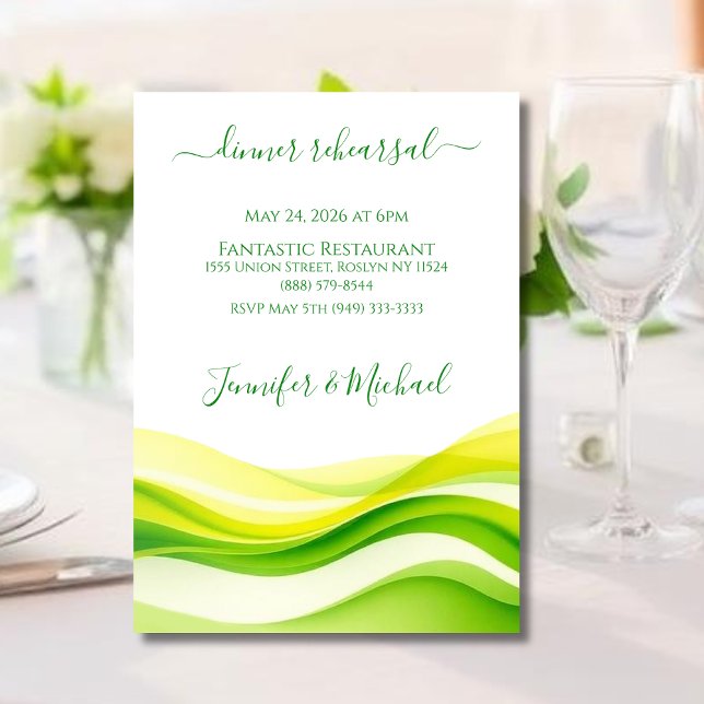 Invitation Répétition de dîner Citron Vert et Jaune de l'Île (Island Citrus Green & Yellow Dinner Rehearsal  Invitation )