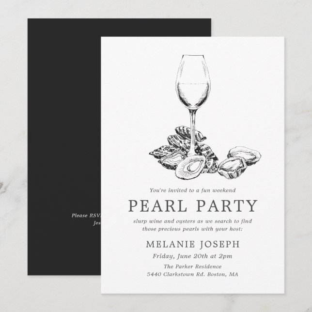 Invitation Répétition de fête de perle Fête de style minimal (Devant / Derrière)