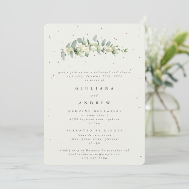 Invitation Répétition de mariage à la neige crémeuse + Eucaly (Debout devant)