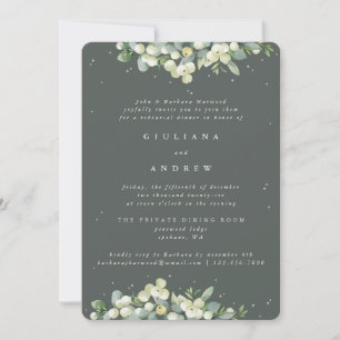 Invitation Répétition de mariage au Snowberry gris-vert + Euc