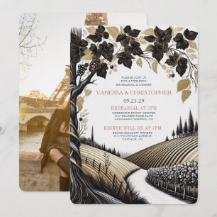 Invitation Répétition de mariage au vignoble rustique