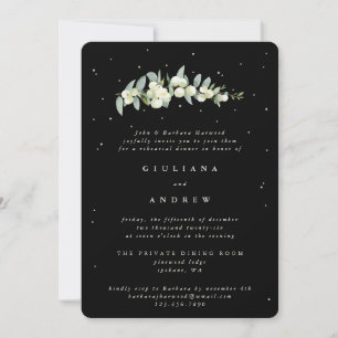 Invitation Répétition de mariage Black Snowberry+Eucalyptus