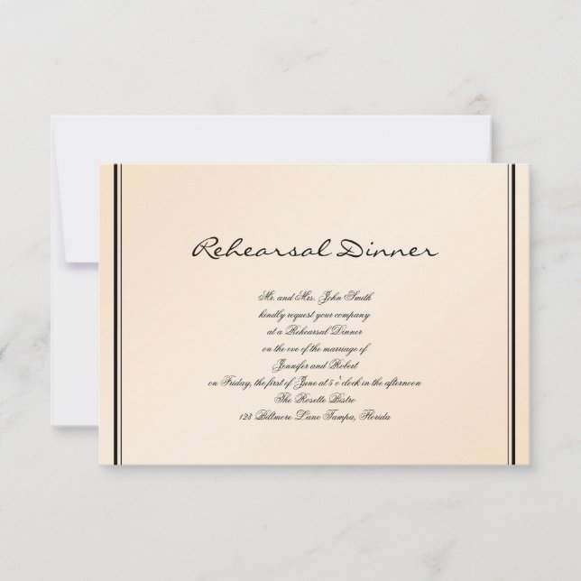 Invitation Répétition de mariage d'élégance de coquille (Devant)