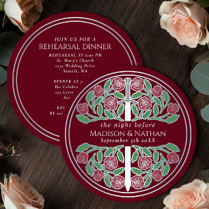 Invitation Répétition de mariage royal avec épée argentée rou