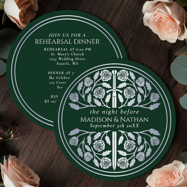 Invitation Répétition de mariage royal avec épée argentée ver (Créateur téléchargé)