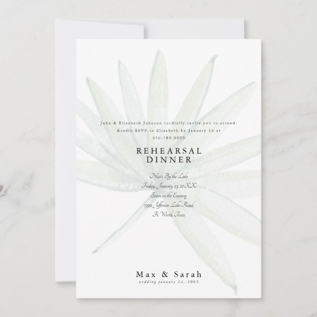 Invitation Répétition de mariage tropical atténué  (Devant)