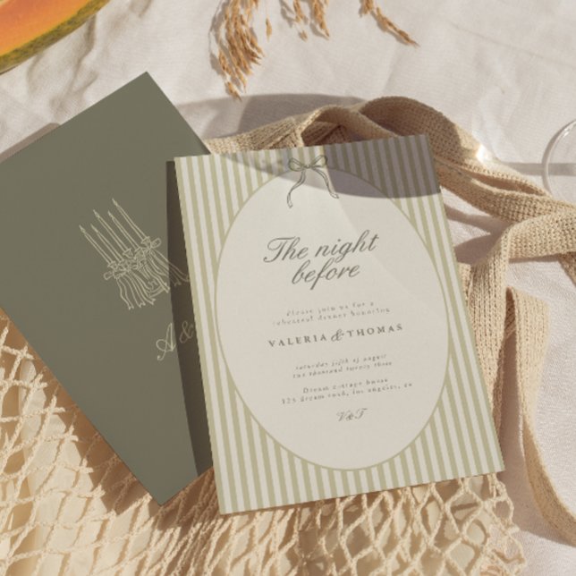 Invitation Répétition de Mariage vert de la bande lunaire (Créateur téléchargé)