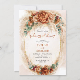 Invitation Répétition de plage fleurie marocaine Pampas terre