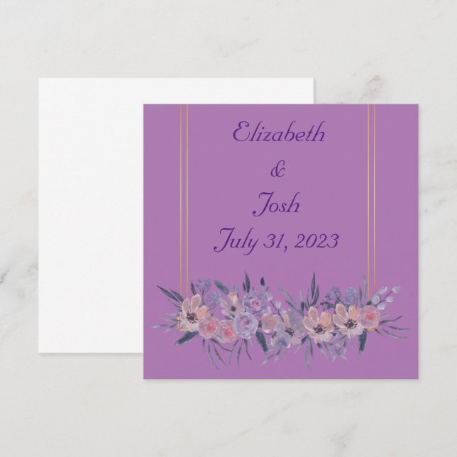 Invitation Répétition de réception de mariage Vin Élégant (Devant / Derrière)