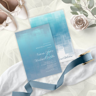 Invitation Répétition de réflexions à l'aquarelle Bleu Poussi