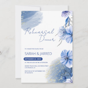 Invitation Répétition des Fleurs Bleues Aquarelles