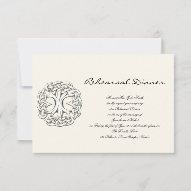 Invitation Répétition des Mariages de l'arbre de vie celtique (Devant)