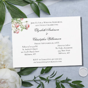 Invitation Répétition des Mariages floraux de roses vintages