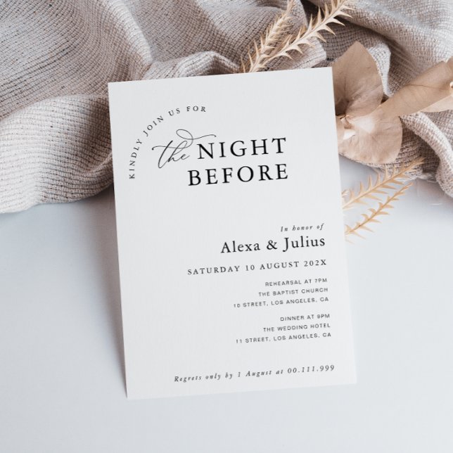 Invitation Répétition des mariages noirs et blancs tendance (Créateur téléchargé)