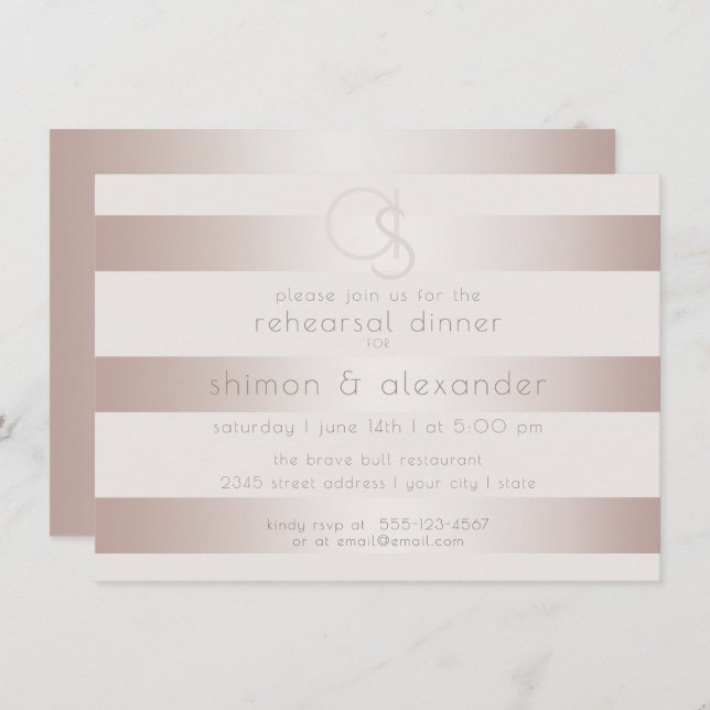 Invitation Répétition du diner de mariage | Élégant Flush mod (Devant / Derrière)