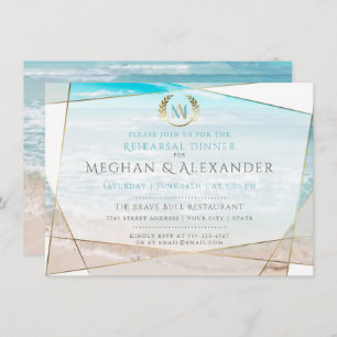Invitation Répétition du diner de mariage   Plage moderne de 